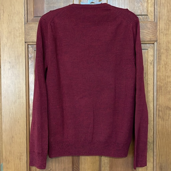 Express Modern Fit Extra Fine Merino Wool Mens V-neck Sweater - Picture 2 of 5